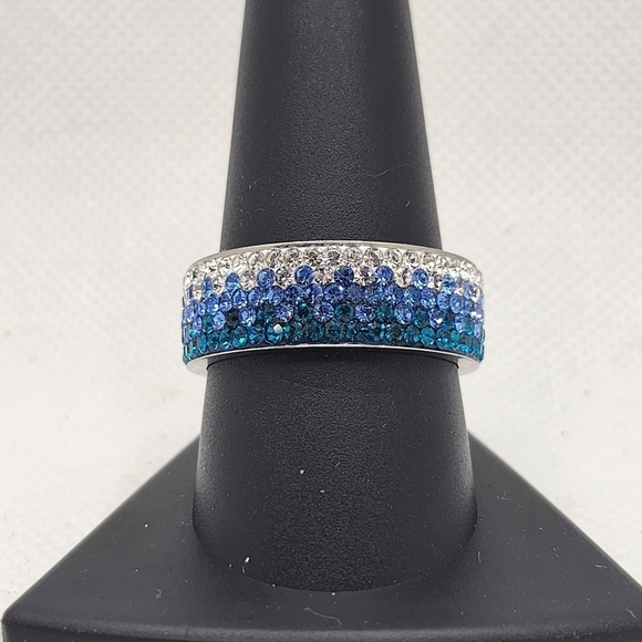 Blue ombre, ocean wave ring, size 10 (NWOT) - Picture 1 of 4